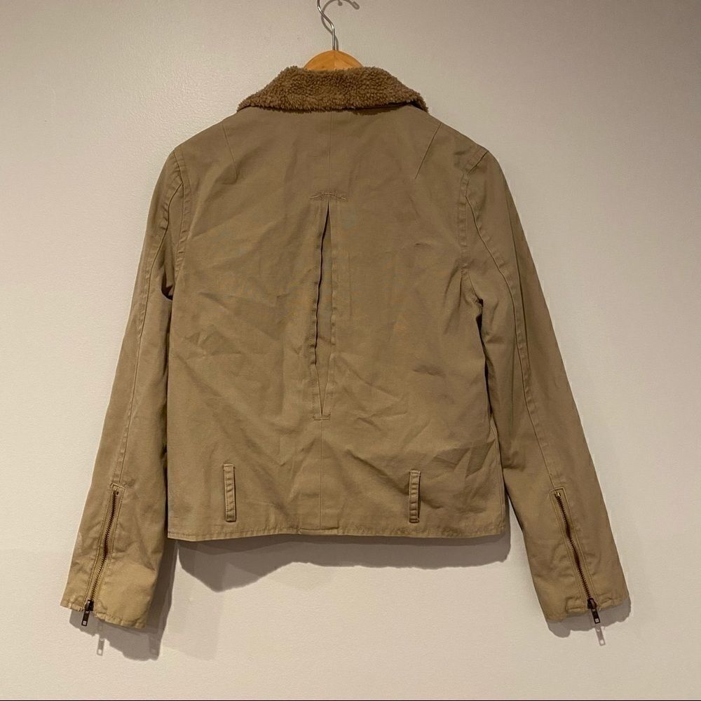 Bycorpus Tan Moto Sherpa Collar Jacket - Picture 2 of 4